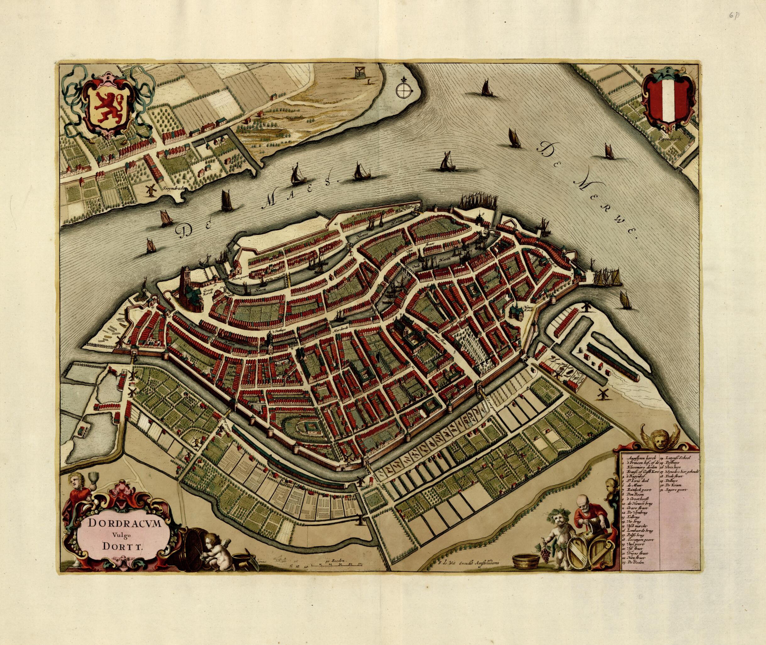 This old map of Dordracvm Vulgo Dortt from a Collection of Plans of Fortifications and Battles, 1684-from 1709 from 1709 was created by Anna Beeck in 1709