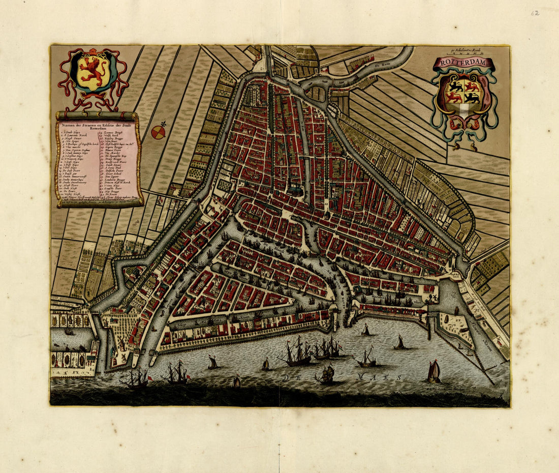 This old map of Rotterdam from a Collection of Plans of Fortifications and Battles, 1684-from 1709 from 1709 was created by Anna Beeck in 1709
