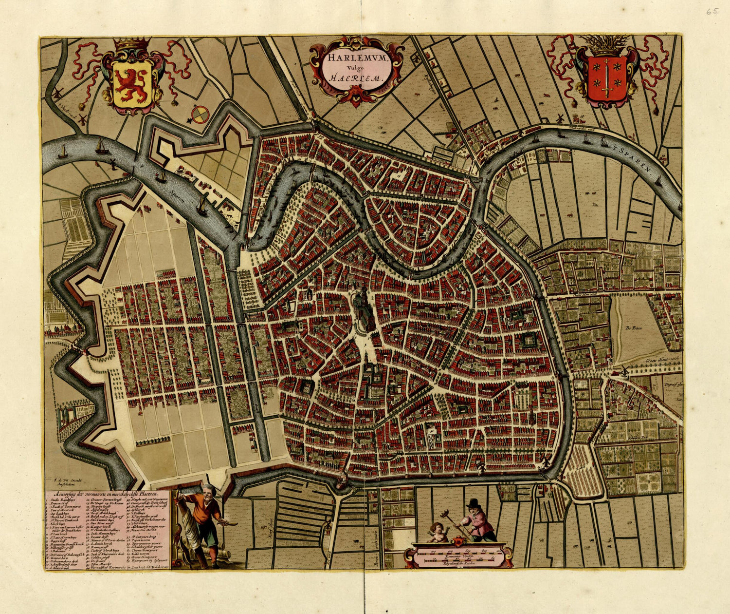 This old map of Harlemvm Vulgo Haerlem from a Collection of Plans of Fortifications and Battles, 1684-from 1709 from 1709 was created by Anna Beeck in 1709