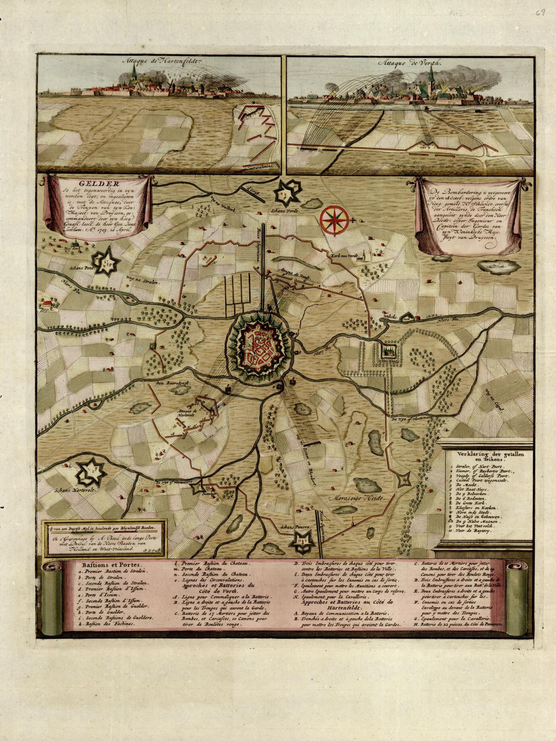 This old map of Gelder from a Collection of Plans of Fortifications and Battles, 1684-from 1709 from 1709 was created by Anna Beeck in 1709