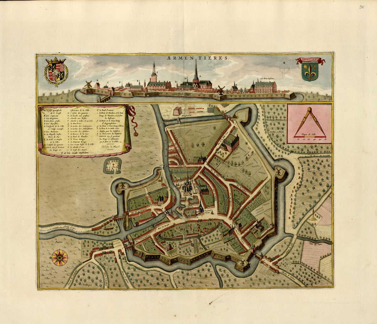 Armentieres from a Collection of Plans of Fortifications and Battles, 1684-1709 by Relic Map Company