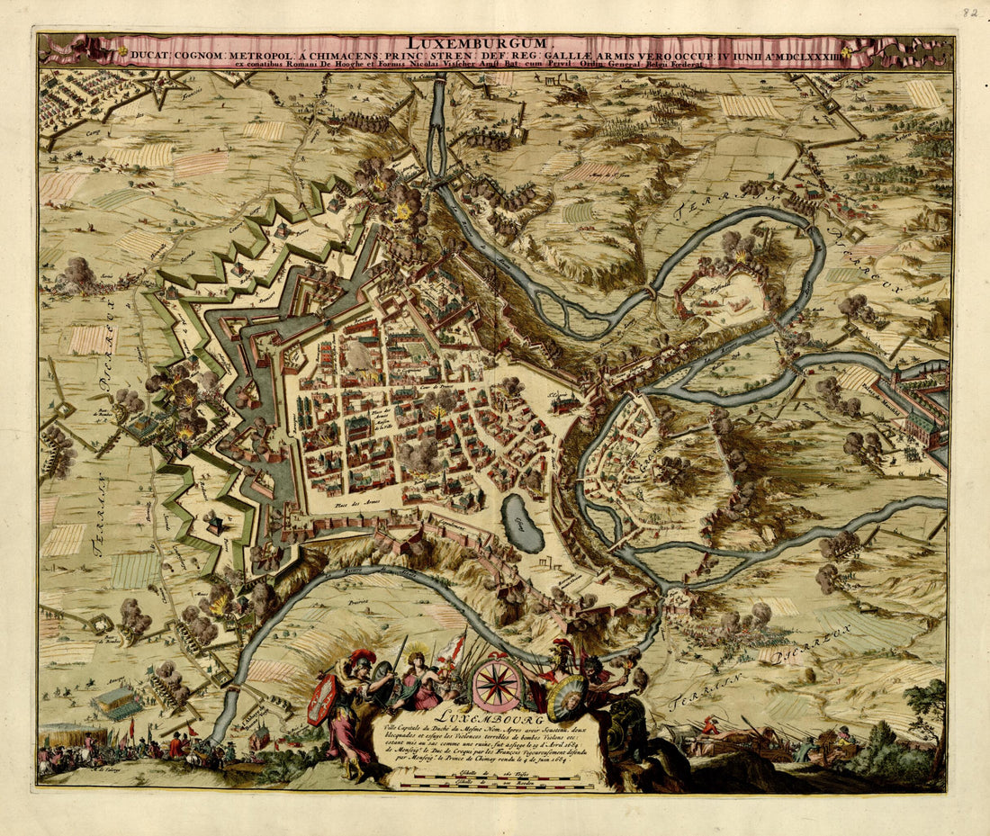 This old map of Luxemburgum from a Collection of Plans of Fortifications and Battles, 1684-from 1709 from 1709 was created by Anna Beeck in 1709