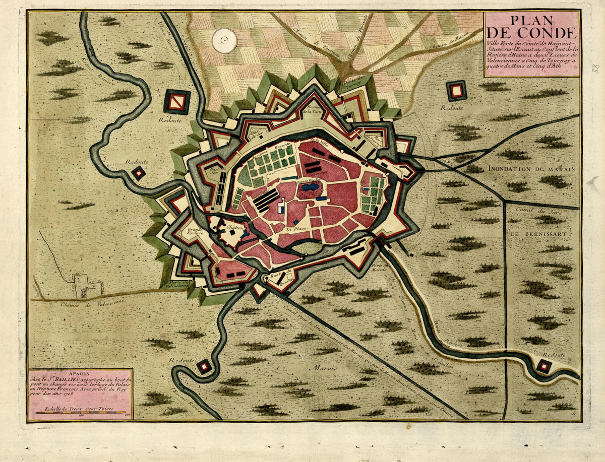 Plan De Conde from a Collection of Plans of Fortifications and Battles, 1684-1709 by Relic Map Company