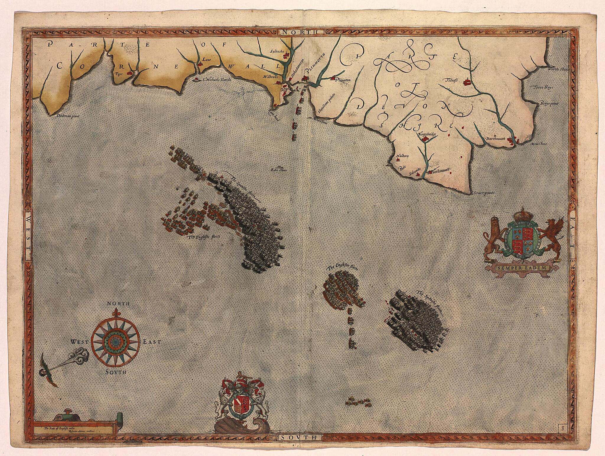 This old map of Map 2 from Expeditionis Hispanorum In Angliam Vera Descriptio. Anno Do: M D LXXXVIII. from 1589 was created by Petruccio Ubaldini in 1589