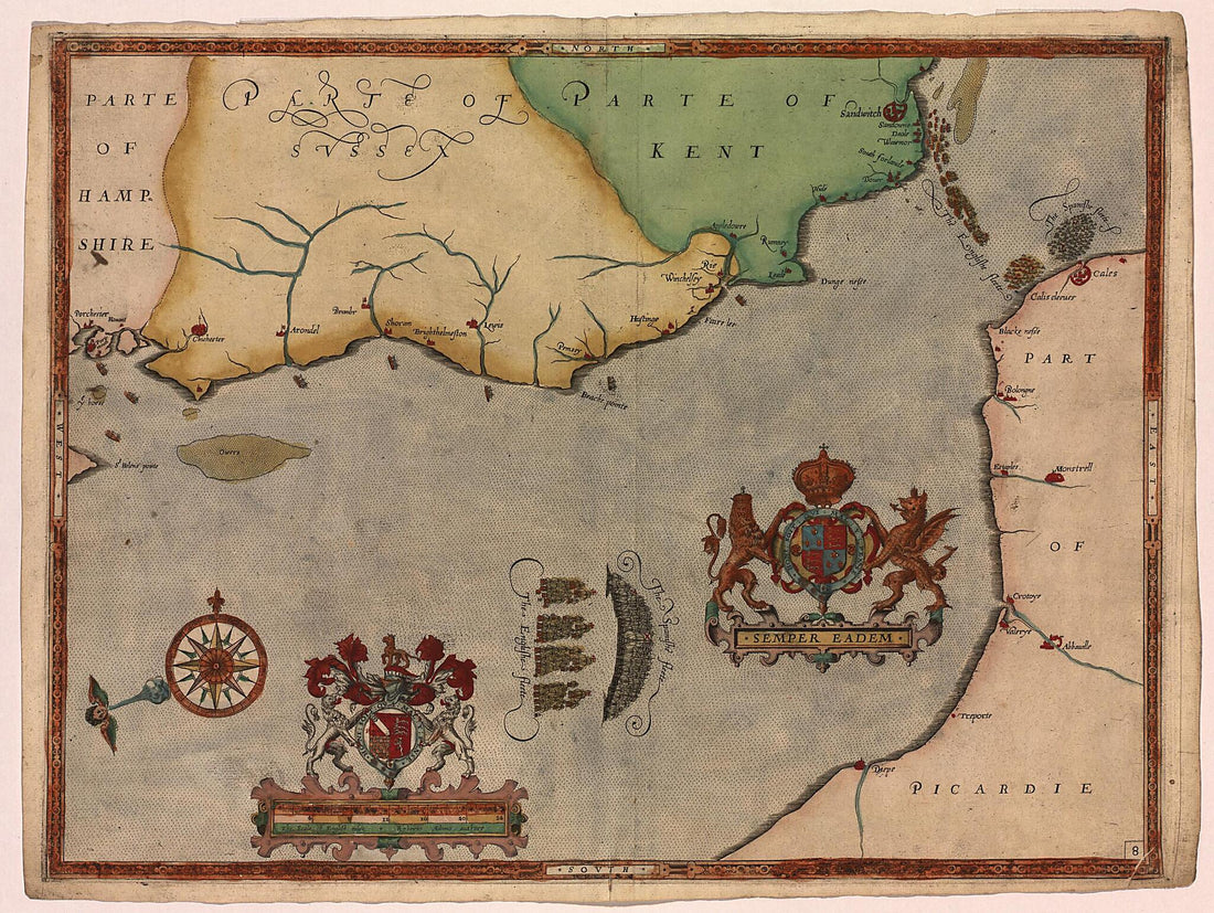 This old map of Map 5 from Expeditionis Hispanorum In Angliam Vera Descriptio. Anno Do: M D LXXXVIII. from 1589 was created by Petruccio Ubaldini in 1589