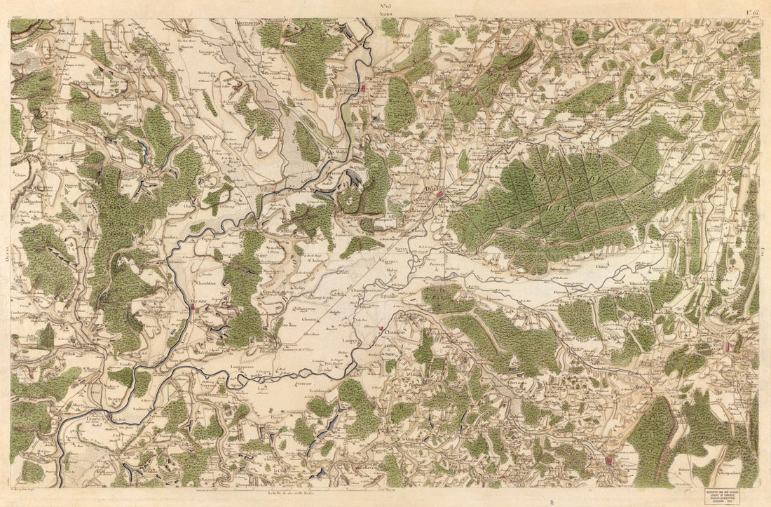 This old map of Image 120 from Carte De France from 1756 was created by  Société De La Carte De France in 1756