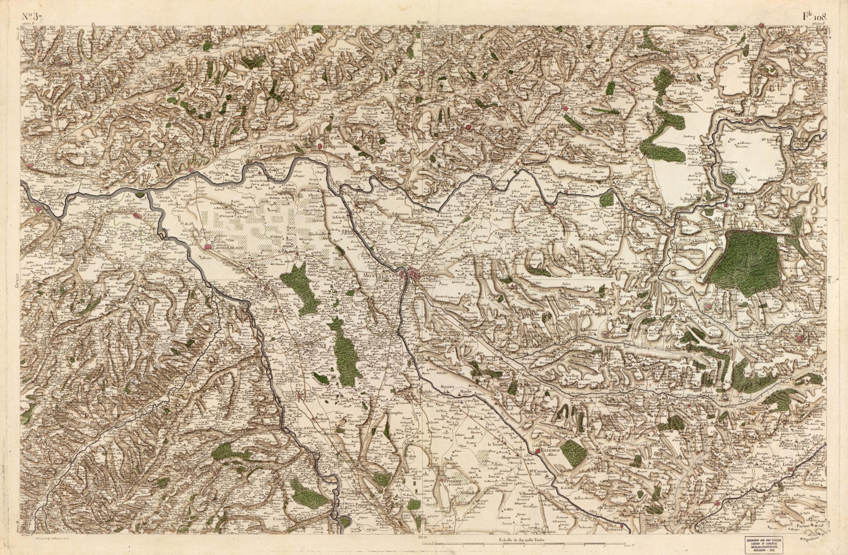 This old map of Image 38 from Carte De France from 1756 was created by  Société De La Carte De France in 1756