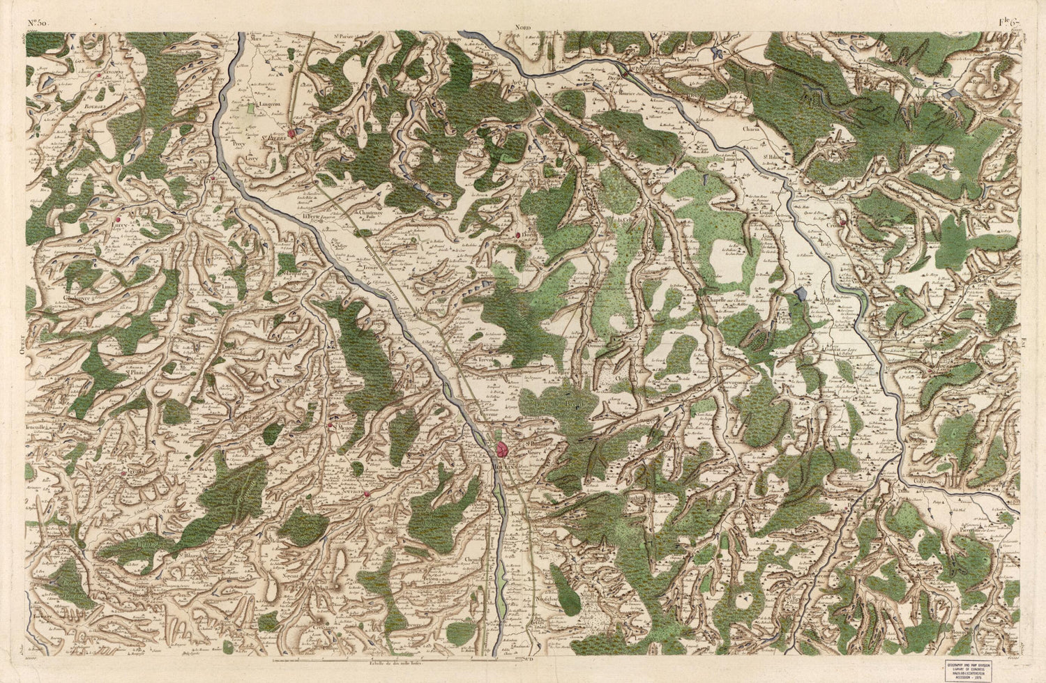 This old map of Image 52 from Carte De France from 1756 was created by  Société De La Carte De France in 1756