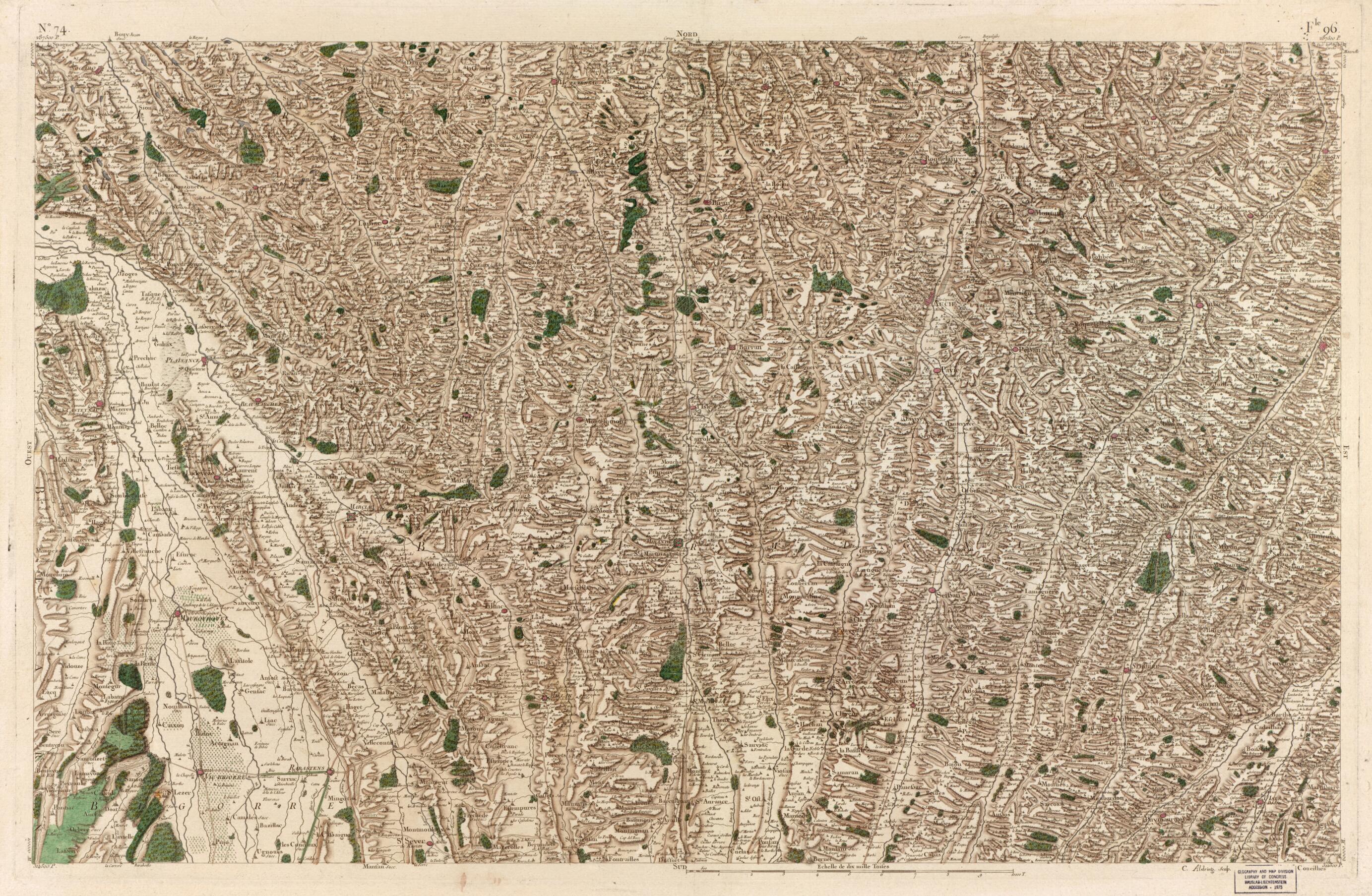 This old map of Image 77 from Carte De France from 1756 was created by  Société De La Carte De France in 1756