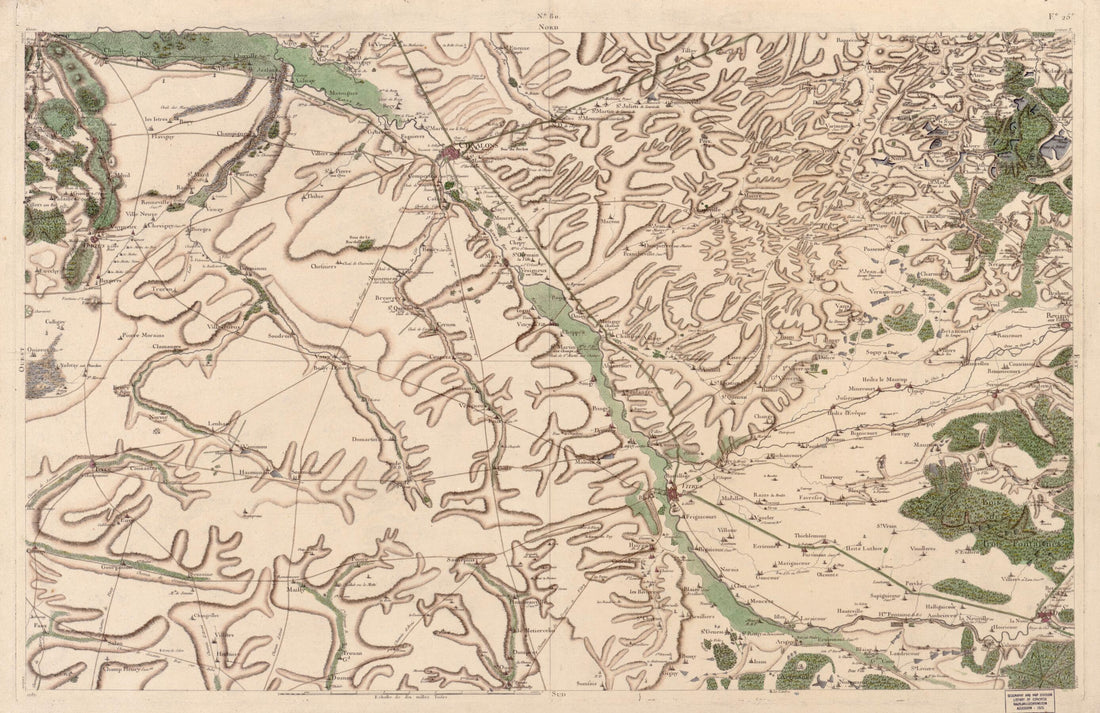 This old map of Image 83 from Carte De France from 1756 was created by  Société De La Carte De France in 1756