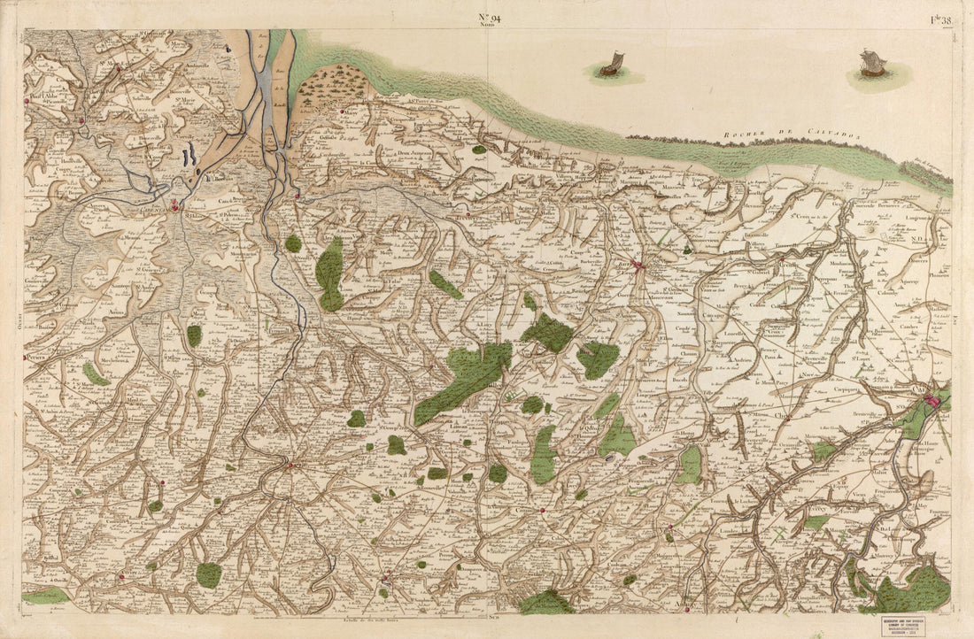 This old map of Image 97 from Carte De France from 1756 was created by  Société De La Carte De France in 1756