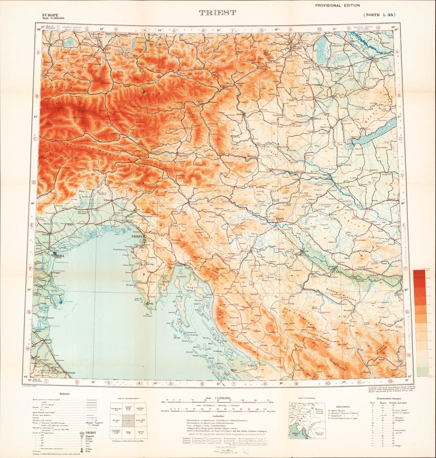 This old map of Triest from Maps of Austria-Hungary. from 1919 was created by  Great Britain. War Office. General Staff in 1919