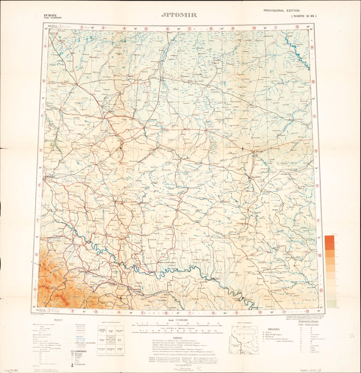 This old map of Jitomir from Maps of the Balkan Peninsula. from 1919 was created by  Royal Geographical Society (Great Britain) in 1919