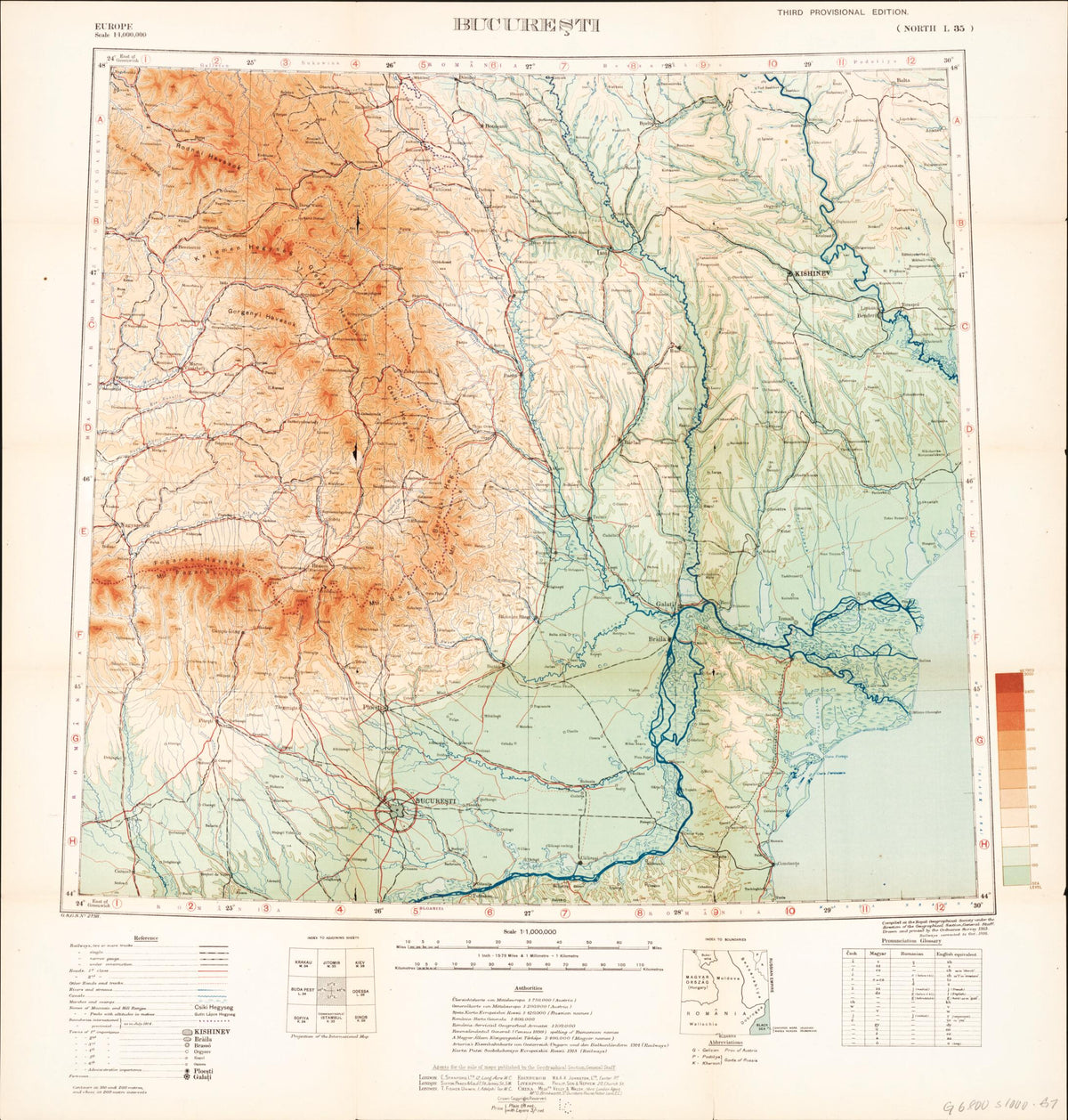 Bucuresti from Maps of the Balkan Peninsula 1919 by Relic Map Company