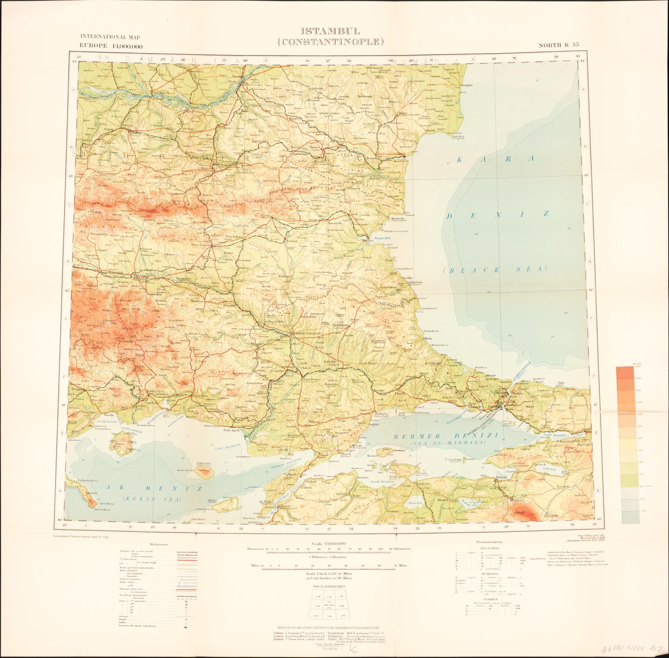 This old map of Istambul (Constantinople) from Maps of the Balkan Peninsula. from 1919 was created by  Royal Geographical Society (Great Britain) in 1919