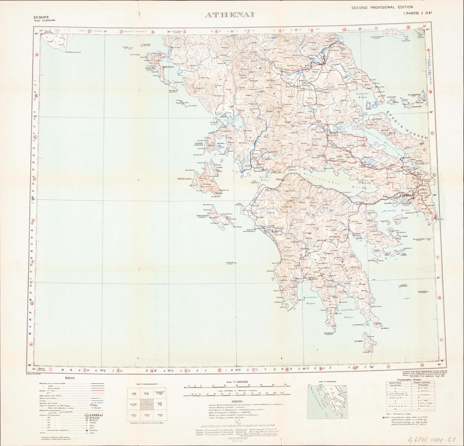 This old map of Athenai from Maps of the Balkan Peninsula. from 1919 was created by  Royal Geographical Society (Great Britain) in 1919