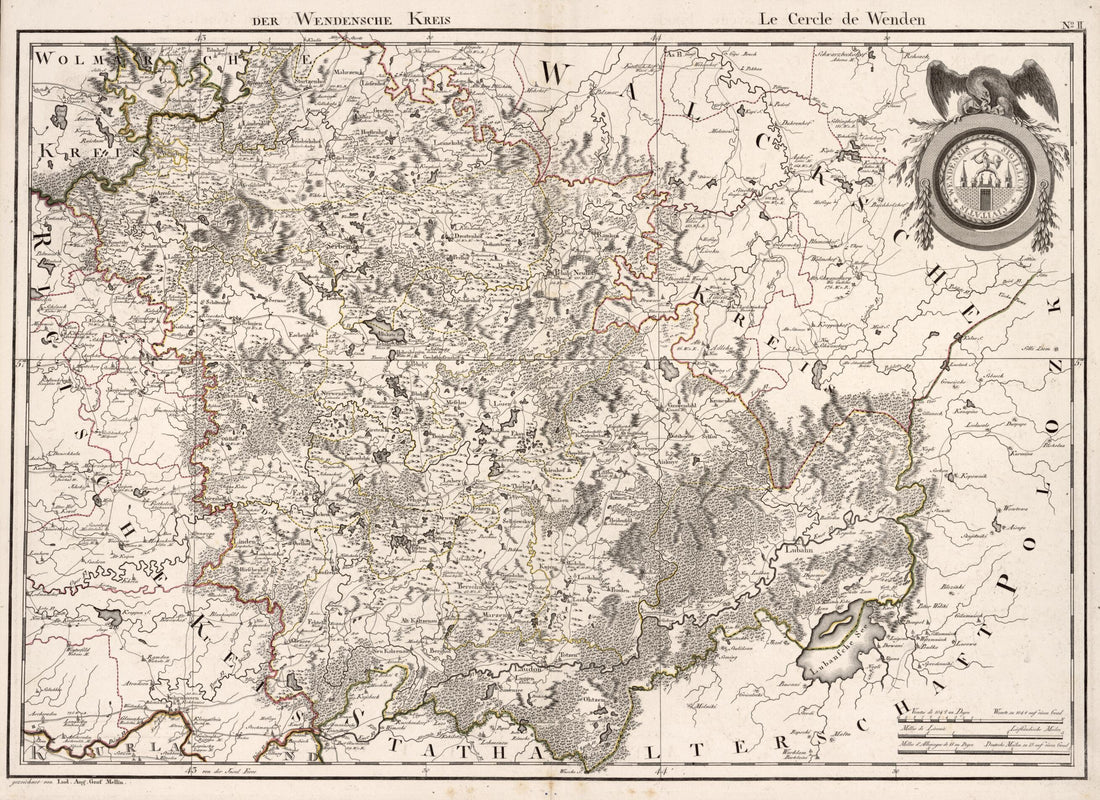 This old map of No. II: Der Wendensche Kreis; Le Cercle De Wenden from Atlas De La Livonie Ou Des Deux Gouvernemens Et Duchés De Livonie Et D&