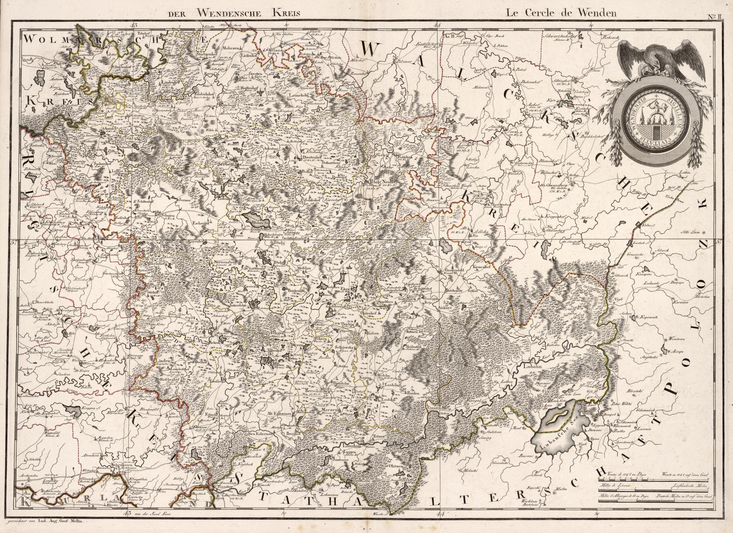 This old map of No. II: Der Wendensche Kreis; Le Cercle De Wenden from Atlas De La Livonie Ou Des Deux Gouvernemens Et Duchés De Livonie Et D&