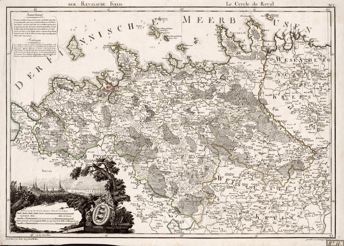 This old map of No. I: Der Revalsche Kreis;  Le Cercle De Reval from Atlas De La Livonie Ou Des Deux Gouvernemens Et Duchés De Livonie Et D&