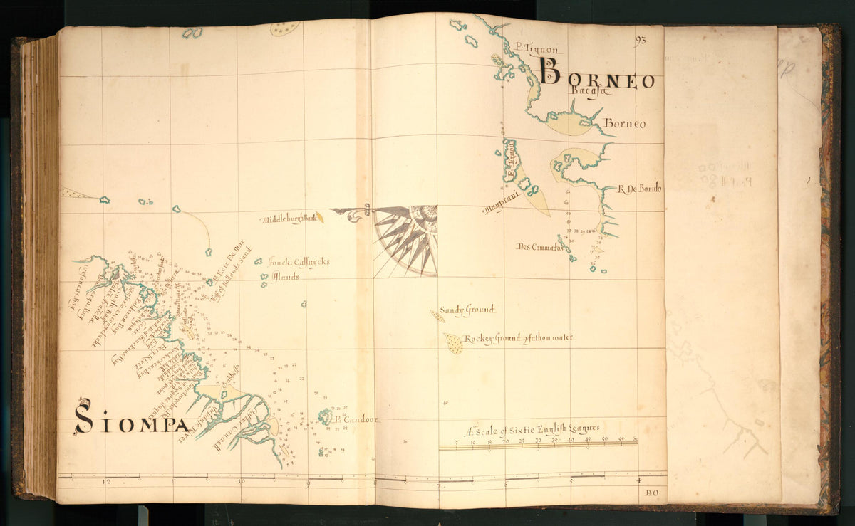 93) Siompa, Borneo from Buccaneer Atlas 1690 by Relic Map Company
