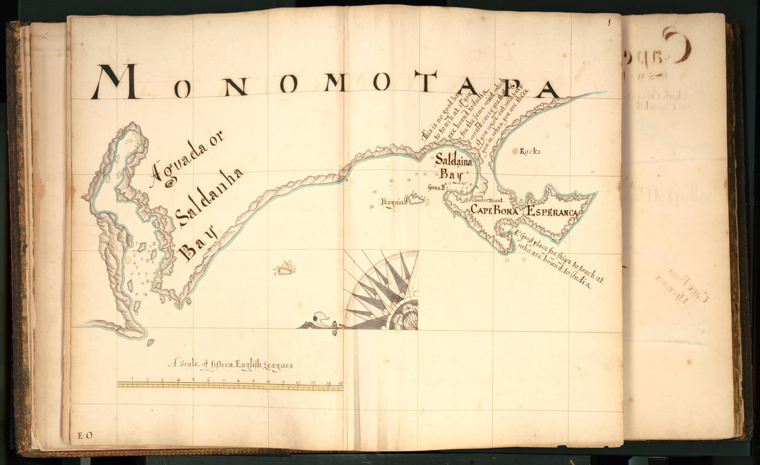 This old map of 1) Monomotapa from Buccaneer Atlas from 1690 was created by William Hacke in 1690