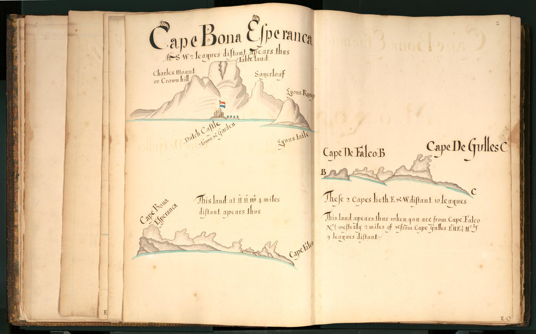 This old map of 2) Cape Bona Esperanca from Buccaneer Atlas from 1690 was created by William Hacke in 1690
