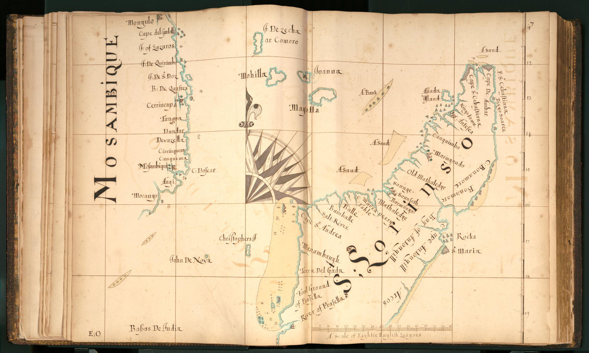 7) Mosambuique, S. Lorinso from Buccaneer Atlas 1690 by Relic Map Company