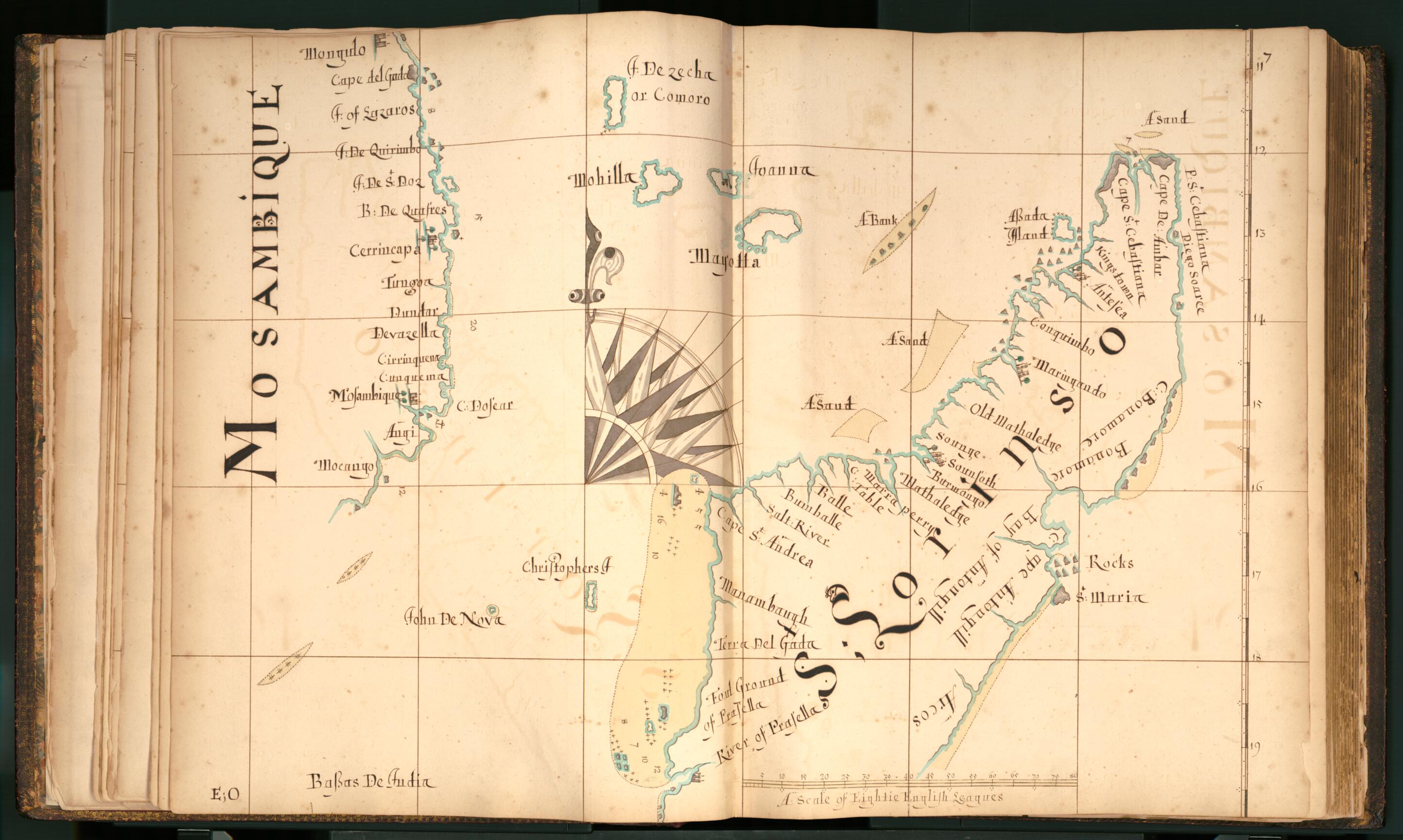 This old map of 7) Mosambuique, S. Lorinso from Buccaneer Atlas from 1690 was created by William Hacke in 1690