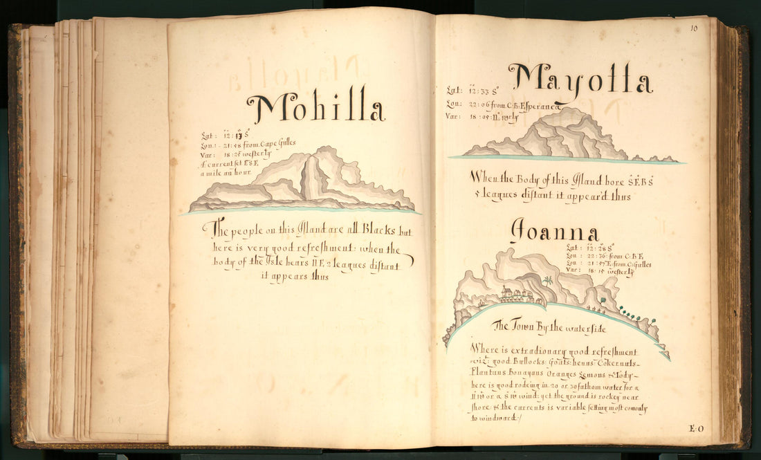 This old map of 10) Mohilla, Mayolla, Joanna from Buccaneer Atlas from 1690 was created by William Hacke in 1690