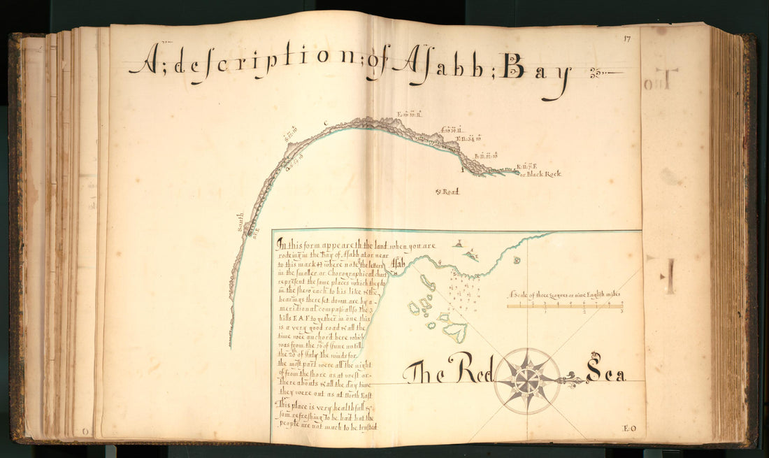 This old map of 17) a Description of Asabb Bay, the Red Sea from Buccaneer Atlas from 1690 was created by William Hacke in 1690