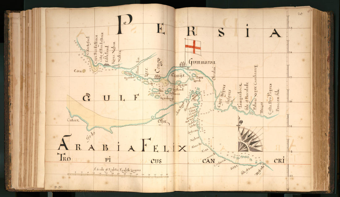 This old map of 20) Persia, Arabia, Felix from Buccaneer Atlas from 1690 was created by William Hacke in 1690