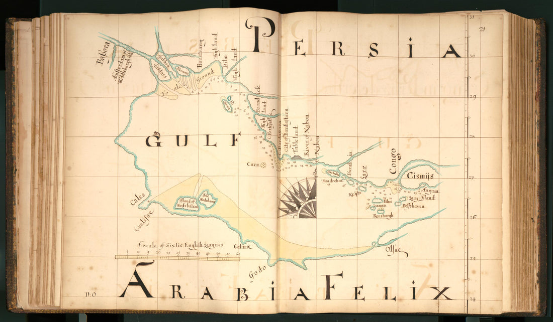 This old map of 21) Persia, Arabia, Felix from Buccaneer Atlas from 1690 was created by William Hacke in 1690