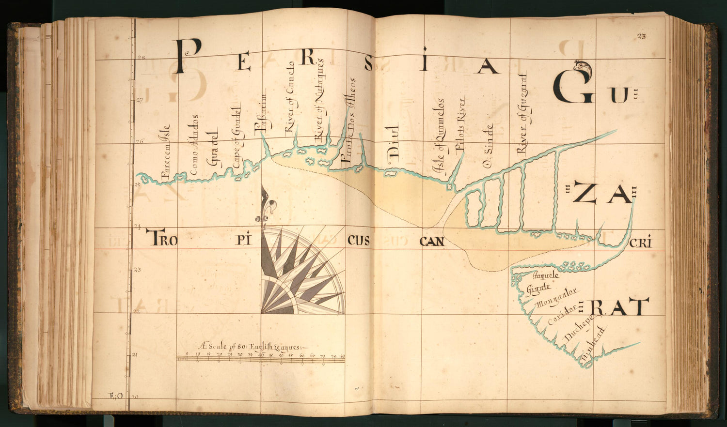 This old map of 23) Persia, Guzarat from Buccaneer Atlas from 1690 was created by William Hacke in 1690