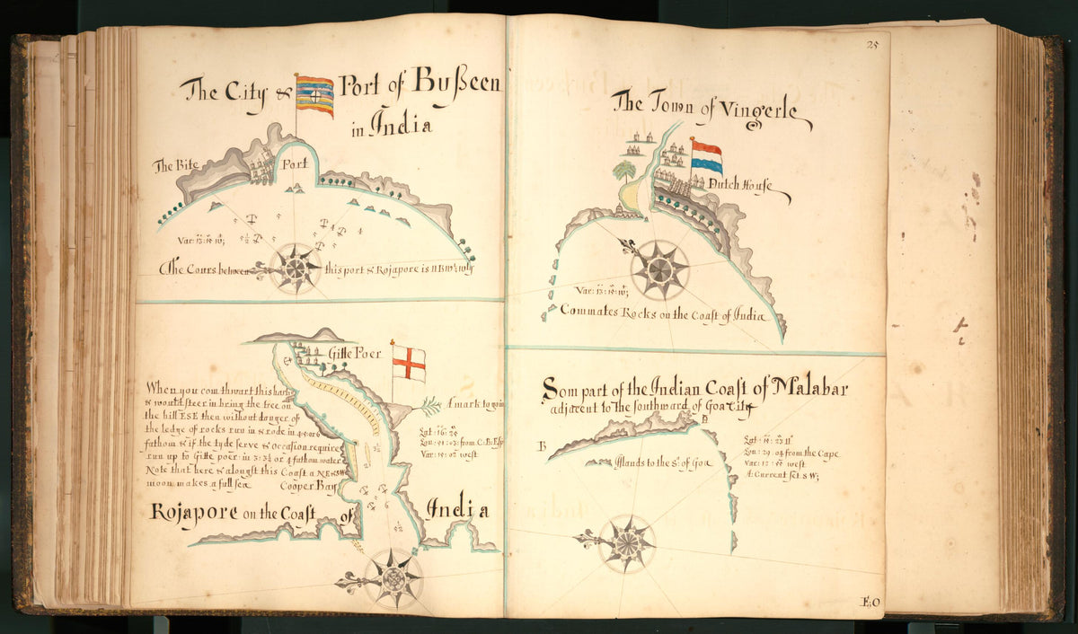 25) Busseen, Vingerle, Malabar, Rojapore from Buccaneer Atlas 1690 by Relic Map Company
