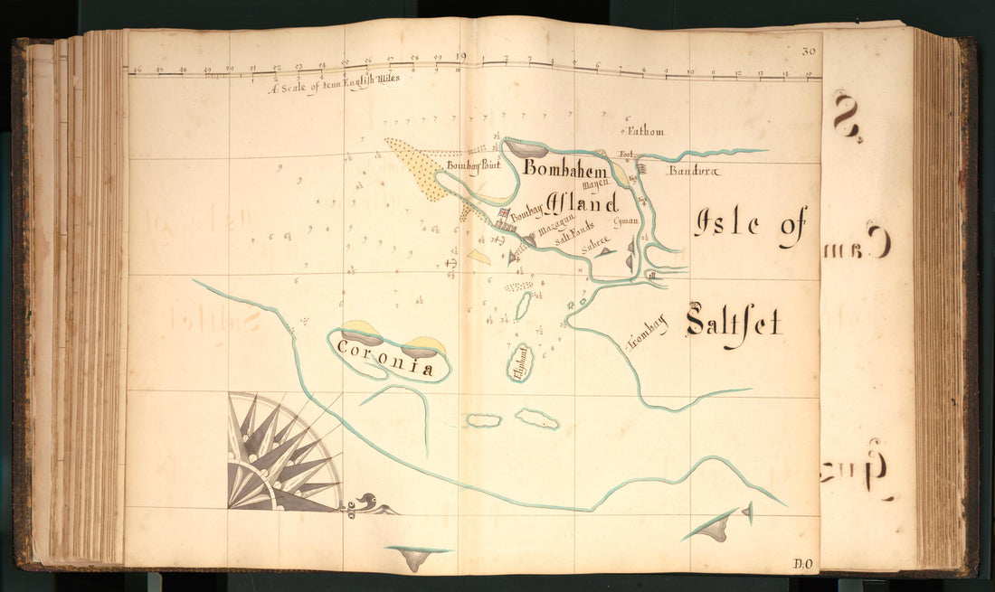 This old map of 30) Bombahem Island, Island of Saltset, Coronia from Buccaneer Atlas from 1690 was created by William Hacke in 1690