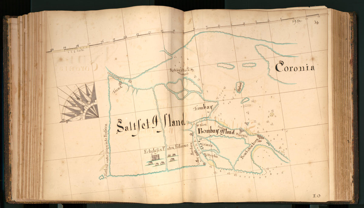 34) Saltset Island, Bombay Island, Coronia from Buccaneer Atlas 1690 by Relic Map Company