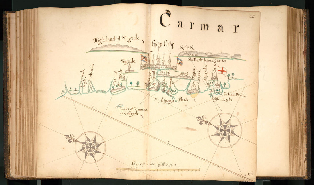 This old map of 36) Carwar from Buccaneer Atlas from 1690 was created by William Hacke in 1690