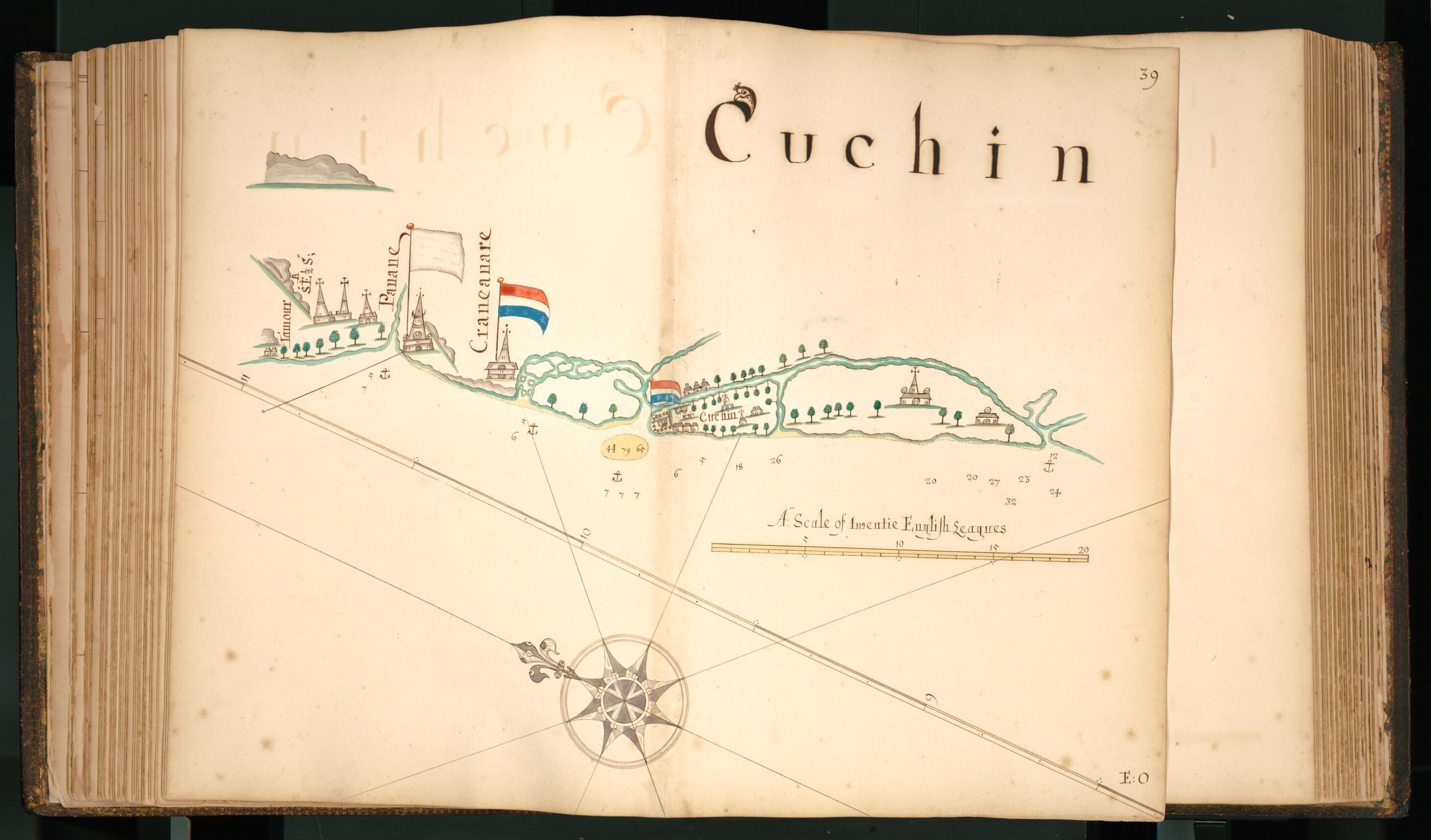 This old map of 39) Cuchin from Buccaneer Atlas from 1690 was created by William Hacke in 1690