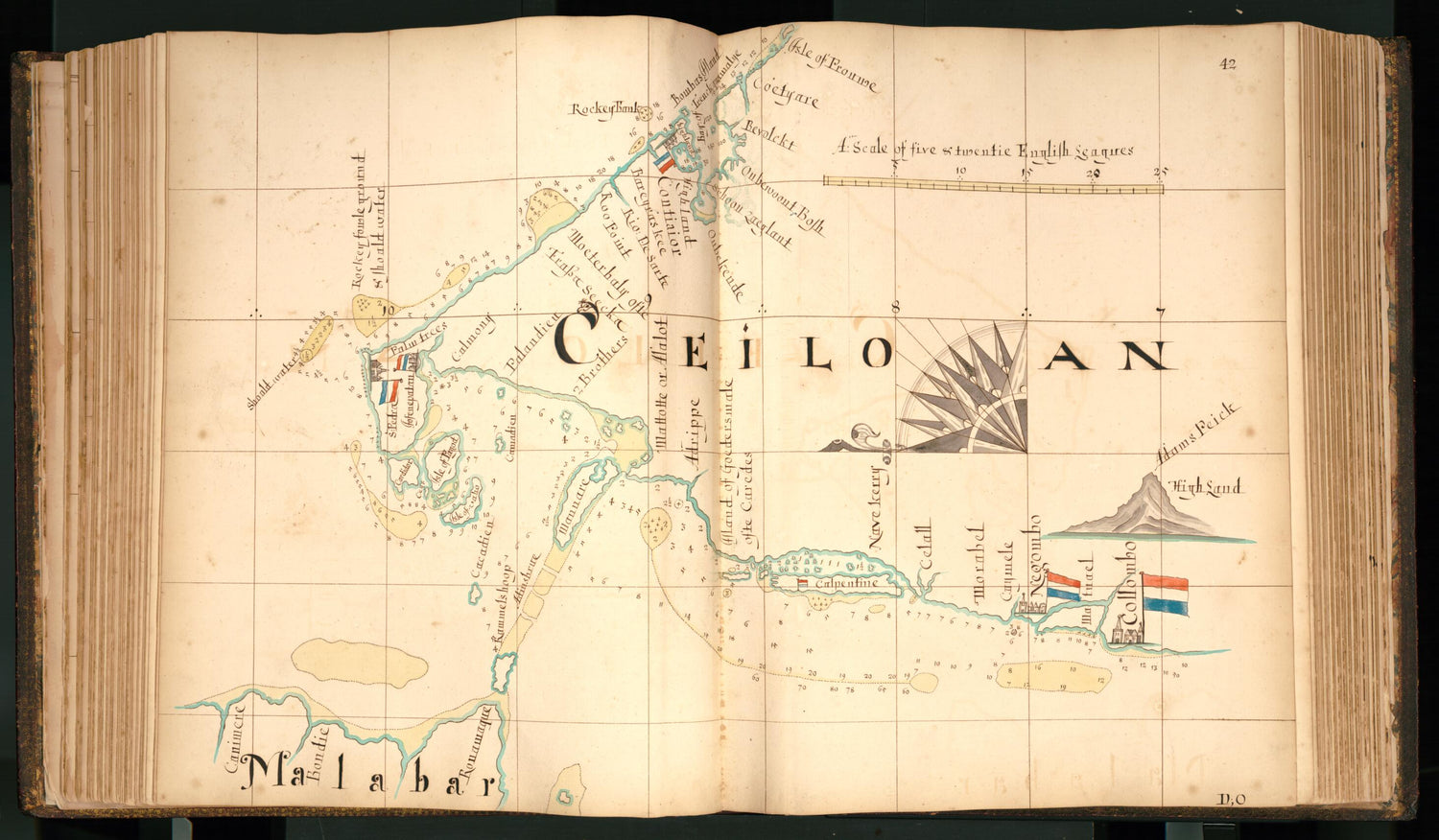 This old map of 42) Ceiloan from Buccaneer Atlas from 1690 was created by William Hacke in 1690