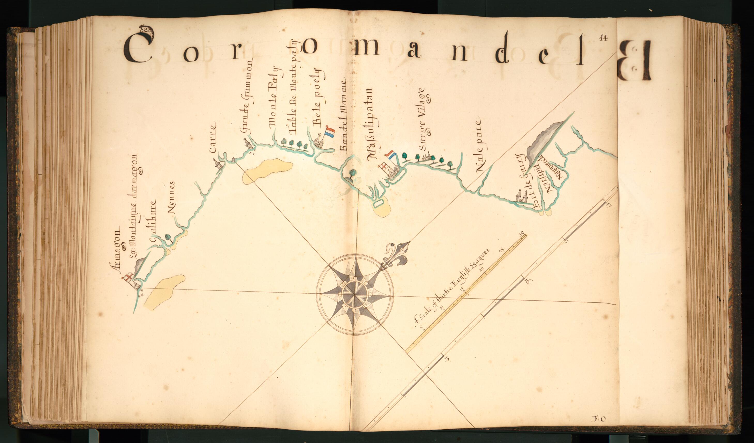 This old map of 44) Coramandel from Buccaneer Atlas from 1690 was created by William Hacke in 1690
