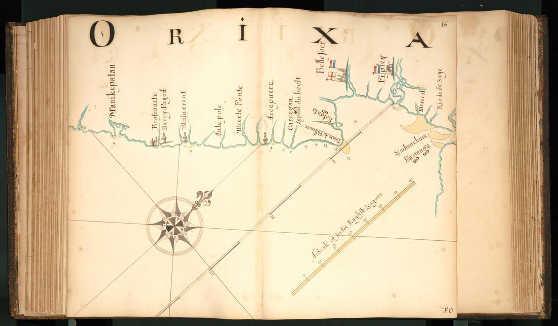This old map of 46) Orixa from Buccaneer Atlas from 1690 was created by William Hacke in 1690