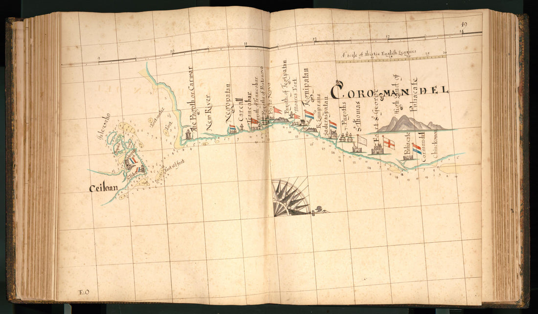 This old map of 49) Ceiloan, Coramandel from Buccaneer Atlas from 1690 was created by William Hacke in 1690