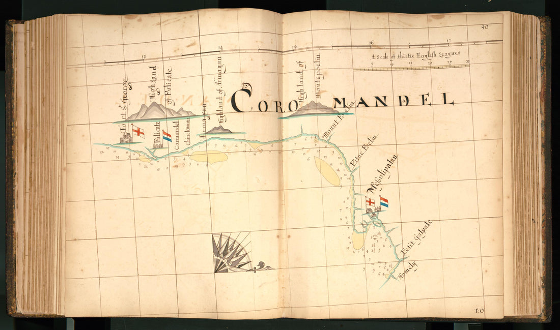 This old map of 50) Coramandel from Buccaneer Atlas from 1690 was created by William Hacke in 1690