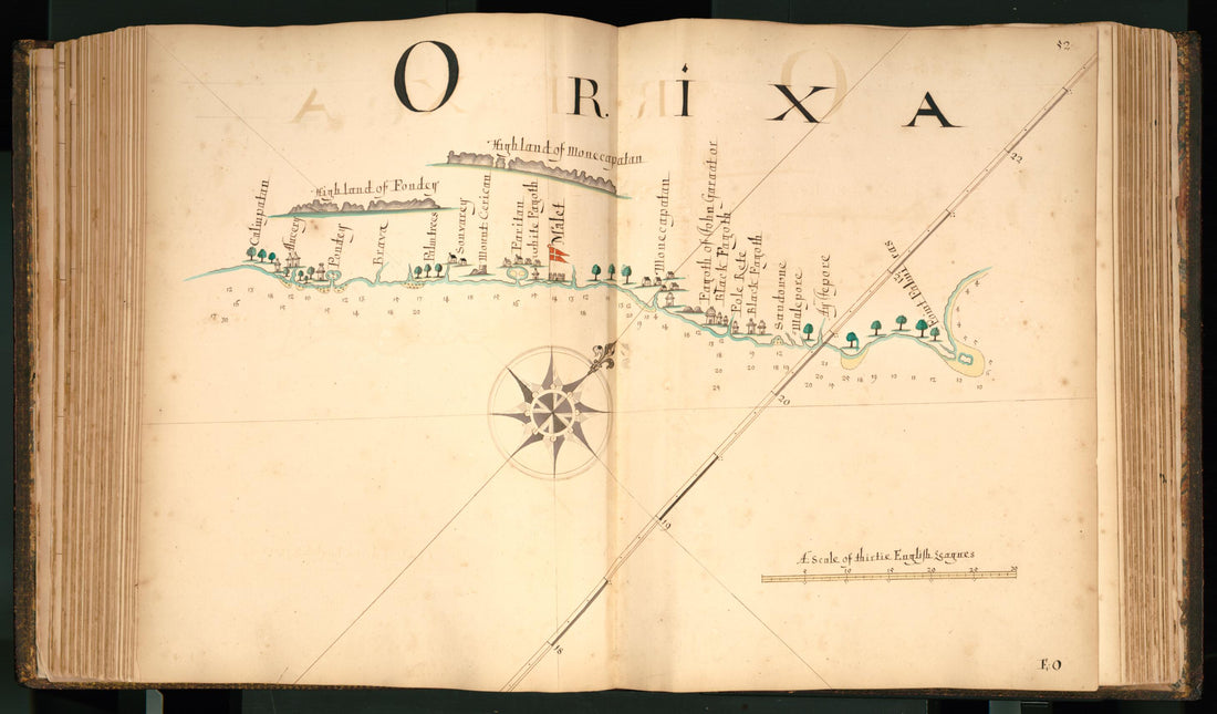 This old map of 52) Orixa from Buccaneer Atlas from 1690 was created by William Hacke in 1690