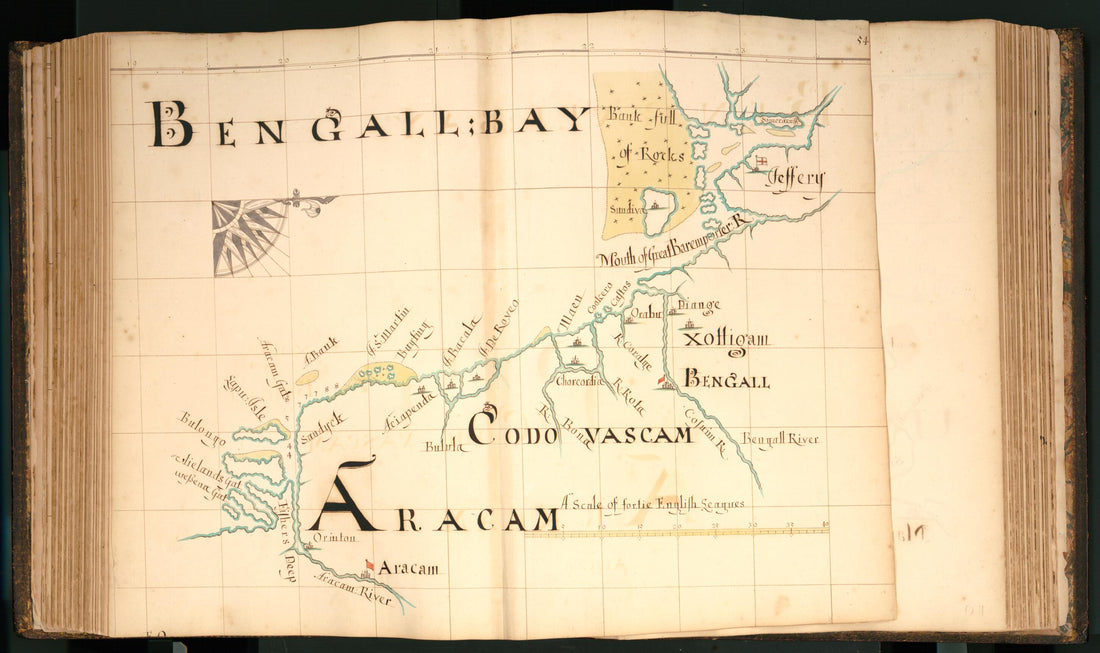 This old map of 54) Bengall Bay, Aracam from Buccaneer Atlas from 1690 was created by William Hacke in 1690