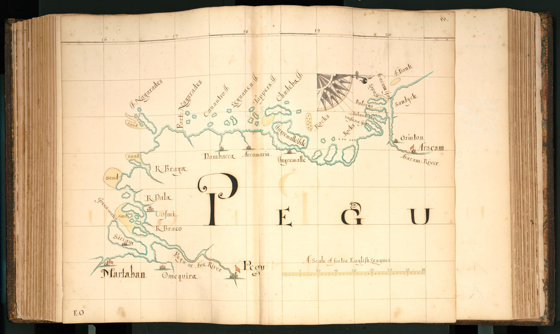 This old map of 55) Pegu from Buccaneer Atlas from 1690 was created by William Hacke in 1690