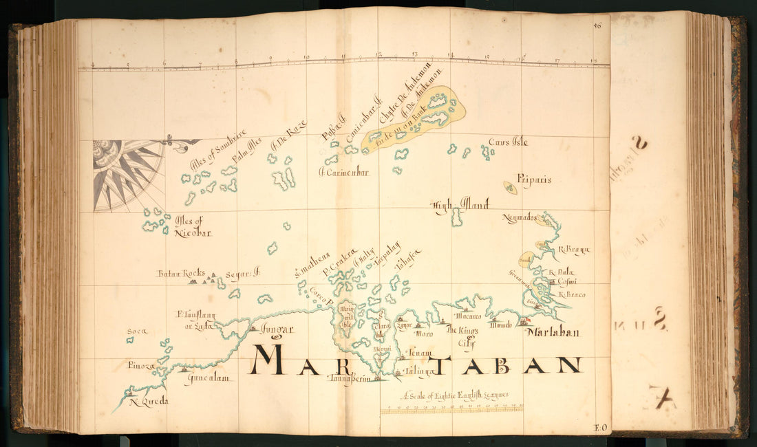 This old map of 56) Martaban from Buccaneer Atlas from 1690 was created by William Hacke in 1690