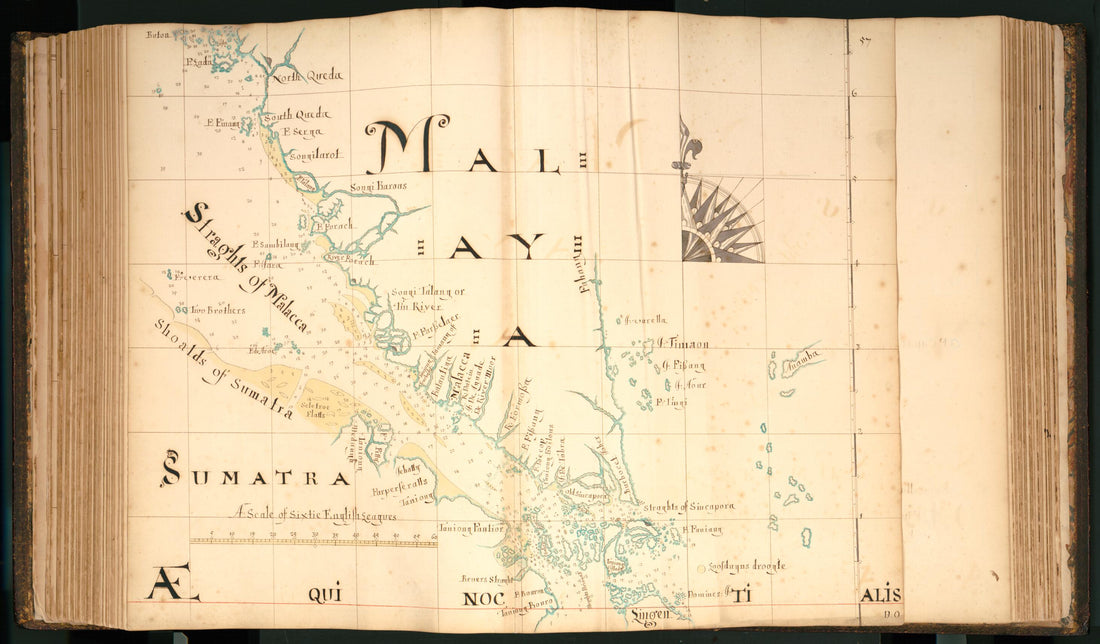 This old map of 57) Malaya, Sumatra from Buccaneer Atlas from 1690 was created by William Hacke in 1690