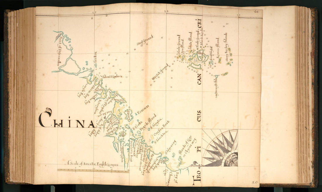 This old map of 66) China from Buccaneer Atlas from 1690 was created by William Hacke in 1690