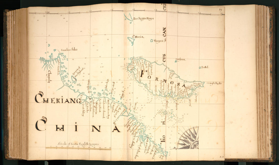 This old map of 69) Chekiang, China, Formosa from Buccaneer Atlas from 1690 was created by William Hacke in 1690